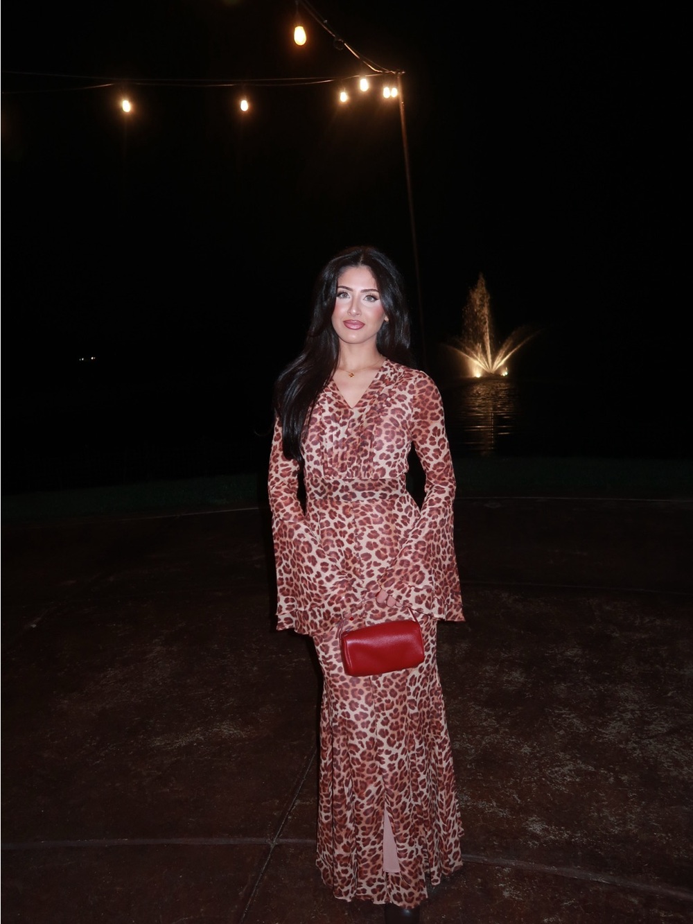 For Love & Lemons Leopard Print Maxi Dress